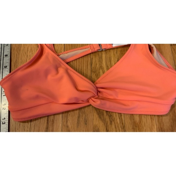 Solid and Striped Bikini Swimsuit Top Peach - Picture 4 of 5